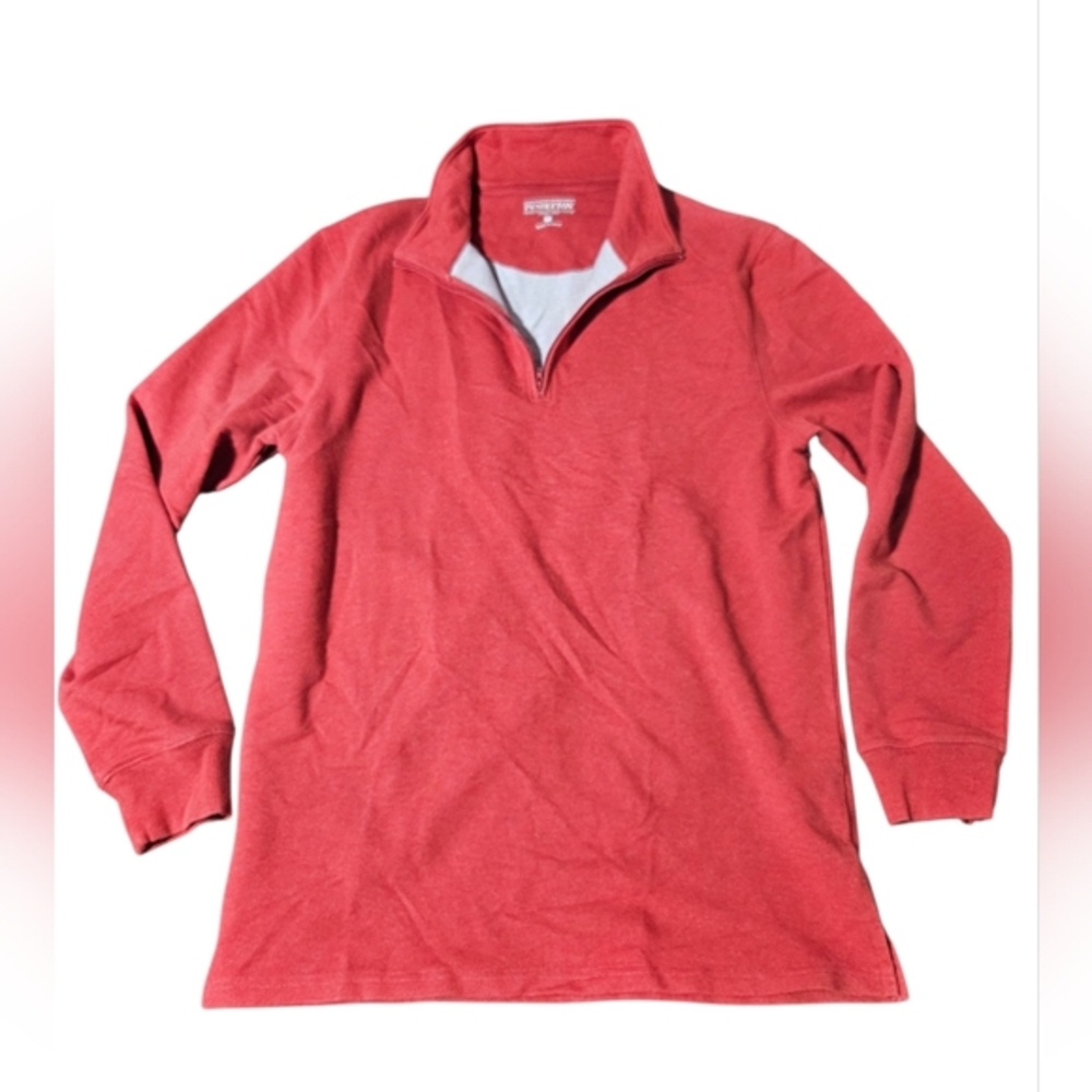 Pendleton Mens Medium Long Sleeve Cotton Sweater Zipper Burnt Orange/Rust